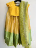 Picture of Lime yellow Banaras pattu designer half saree