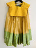 Picture of Lime yellow Banaras pattu designer half saree