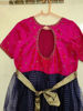 Picture of Pink And Blue Organza Long Frock with Maggam work on yoke