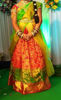 Picture of Pure Kanchi pattu lehenga with maggam work blouse and dupatta For 6-8Y