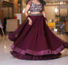 Picture of Pretty Wine colour Lehenga with maggam work croptop