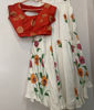 Picture of Hand-painted Uppada Silk Lehenga with 2 blouses and dupatta