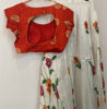Picture of Hand-painted Uppada Silk Lehenga with 2 blouses and dupatta
