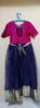 Picture of Pink And Blue Organza Long Frock with Maggam work on yoke