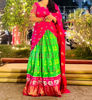 Picture of Green and Pink Pure Ikkat Pattu Halfsaree