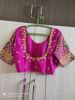 Picture of Green and Pink Pure Ikkat Pattu Halfsaree