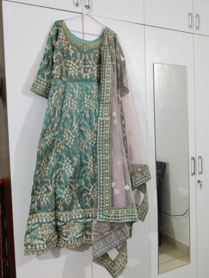 Picture of Long gown with netted Dupatta