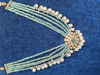 Picture of Pastel green beads necklace with earrings and gold chandbali earrings
