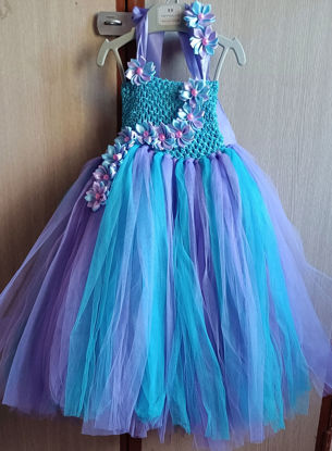 Picture of Blue and purple tutu frock For 2-3y