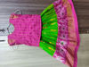 Picture of Pochampally ikkat pink and parrot green pattu langa 2-3Y