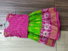 Picture of Pochampally ikkat pink and parrot green pattu langa 2-3Y