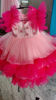 Picture of Elegant frilly sleeves and dual color layered gown For 1-2Y