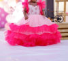 Picture of Elegant frilly sleeves and dual color layered gown For 1-2Y