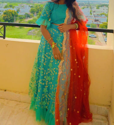 Picture of Croptop lehenga with Dupatta