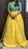 Picture of Beautiful yellow & green combo long Long frock
