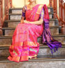 Picture of Soft Pattu Saree with maggam work blouse