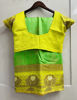 Picture of Parrot green  with yellow combination light weight soft fabric saree