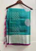 Picture of Bottle green pattu saree with maggam work