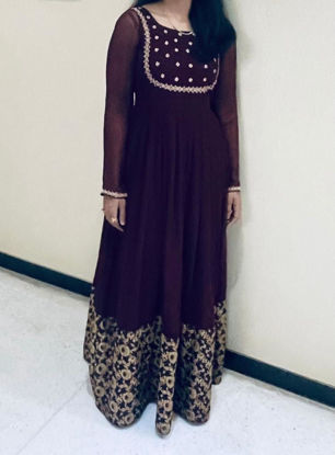 Picture of Brown colour full length dress