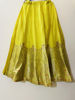 Picture of Half White & Lime Yellow Embroidered Crop top & Lehanga with Shawl