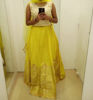 Picture of Half White & Lime Yellow Embroidered Crop top & Lehanga with Shawl