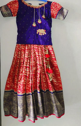 Picture of Pure banarasi lehenga with rawsilk blouse For 5-6Y