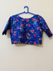 Picture of Pink & Royal blue  Crop top & lehanga with cloth-hipbelt & Shawl