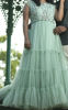 Picture of Party wear Green netted long frock