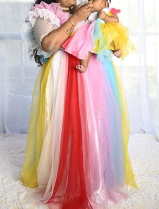 Picture of Rainbow unicorn modern Mom and Daughter(1Y) Combo Frocks