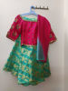 Picture of Sea green Benarasi lehenga with pink crop  top