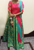 Picture of Sea green Benarasi lehenga with pink crop  top