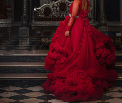 Picture of Hot Reddish Prewedding shoot gown