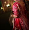 Picture of Dark Pink velvet Bridal lehenga