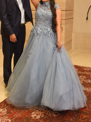 Picture of Greyish Blue Flared Gown