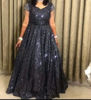 Picture of Charcoal Grey Shimmery Wedding Gown