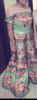 Picture of A multi colour printed  gown with sequence work with a heavy net dupatta