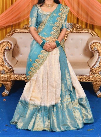 Indian online Shop for Red & Navy Blue & Sky Blue & Maroon & Gold & Purple  & Blue & Peach & Light Brown Color Kanjivaram Silk Fabric Wedding & Party  Wear