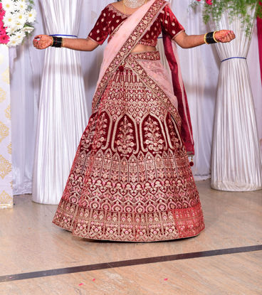 Dark Red Color Art Silk Bridal Lehenga Choli at Rs 16350.00 | ब्राइडल लहंगा  चोली - Mohi Fashion, Visakhapatnam | ID: 2850531346991