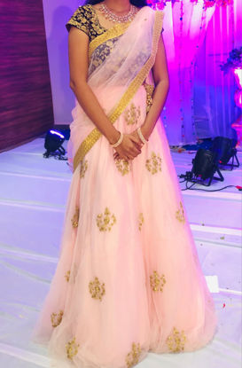 Picture of Mebaz baby pink bridal lehenga