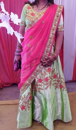 Picture of Parrot Colour Lehenga & Blouse with dupatta