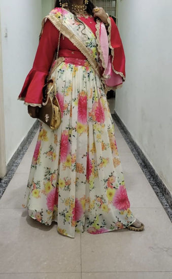 Picture of Crop top skirt with dupatta