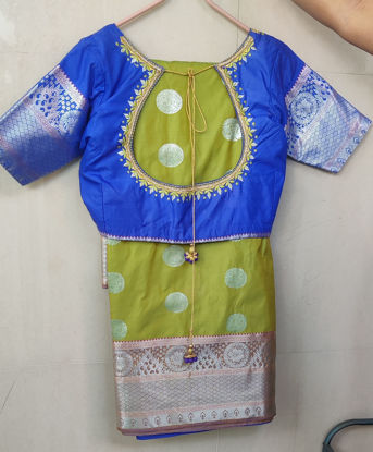 Picture of Green semi silk saree