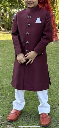 Picture of Boys nawabi sherwani with 2 trousers For 6Y