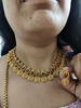 Picture of Combo of Ganesha antique polish neckset + Black bead chain + Meenakari jhumkas