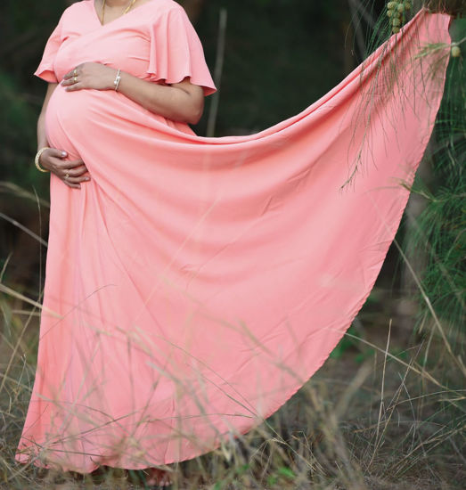 Picture of 4 way drape dress For Maternity Shoot