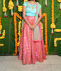 Picture of Golden pink lehenga