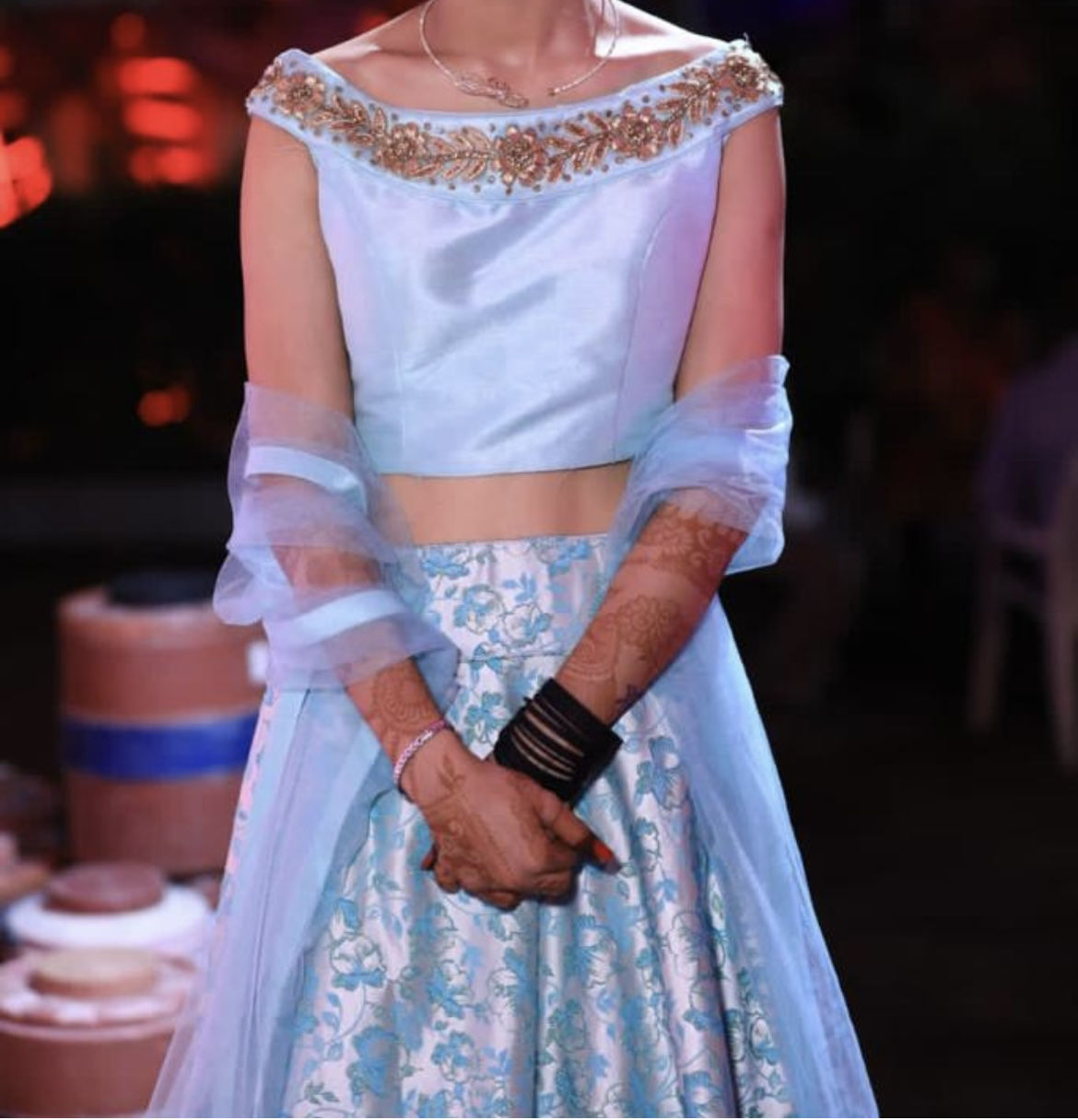 Punarvi India AuthenticPreLovedSustainable Sea green color lehenga