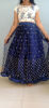 Picture of Navy Blue Net Lehenga with pearl work and crop top