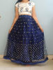 Picture of Navy Blue Net Lehenga with pearl work and crop top