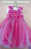 Picture of Pink and lilac Flower applique flared dress For 2-3Y